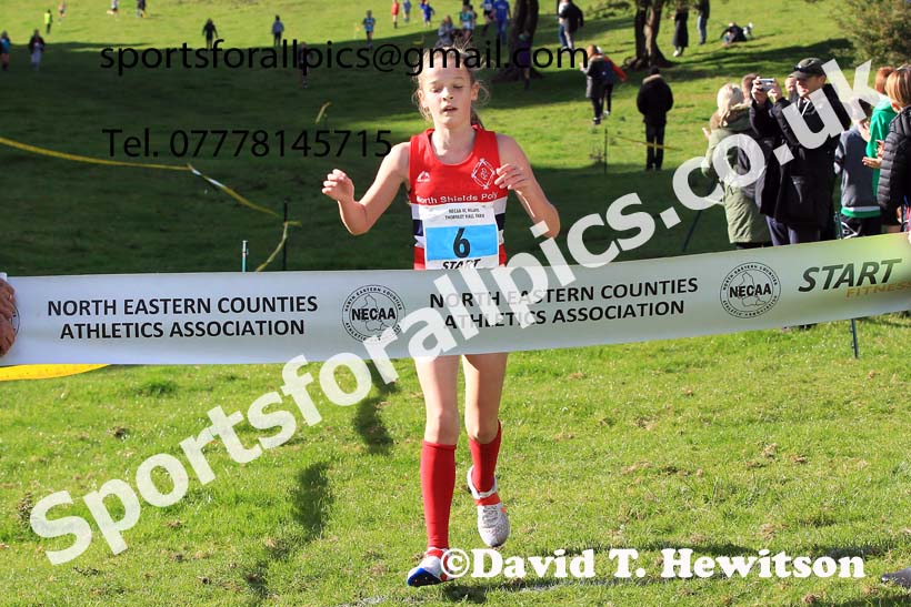 Girls under-13s, 2022 NECAA Cross Country Relays, Thornley Hall Farm, Peterlee, County Durham, October 15th. Photo: David T. Hewitson/Sports for All Pics